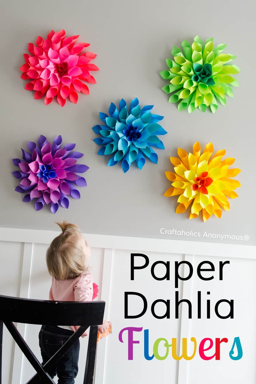 Paper dahlia flowers