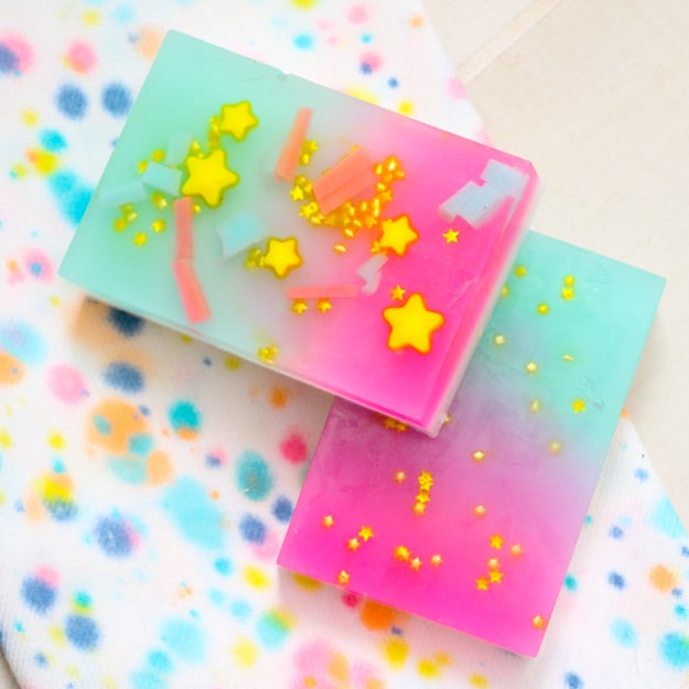 Star studded unicorn soap homemade soap