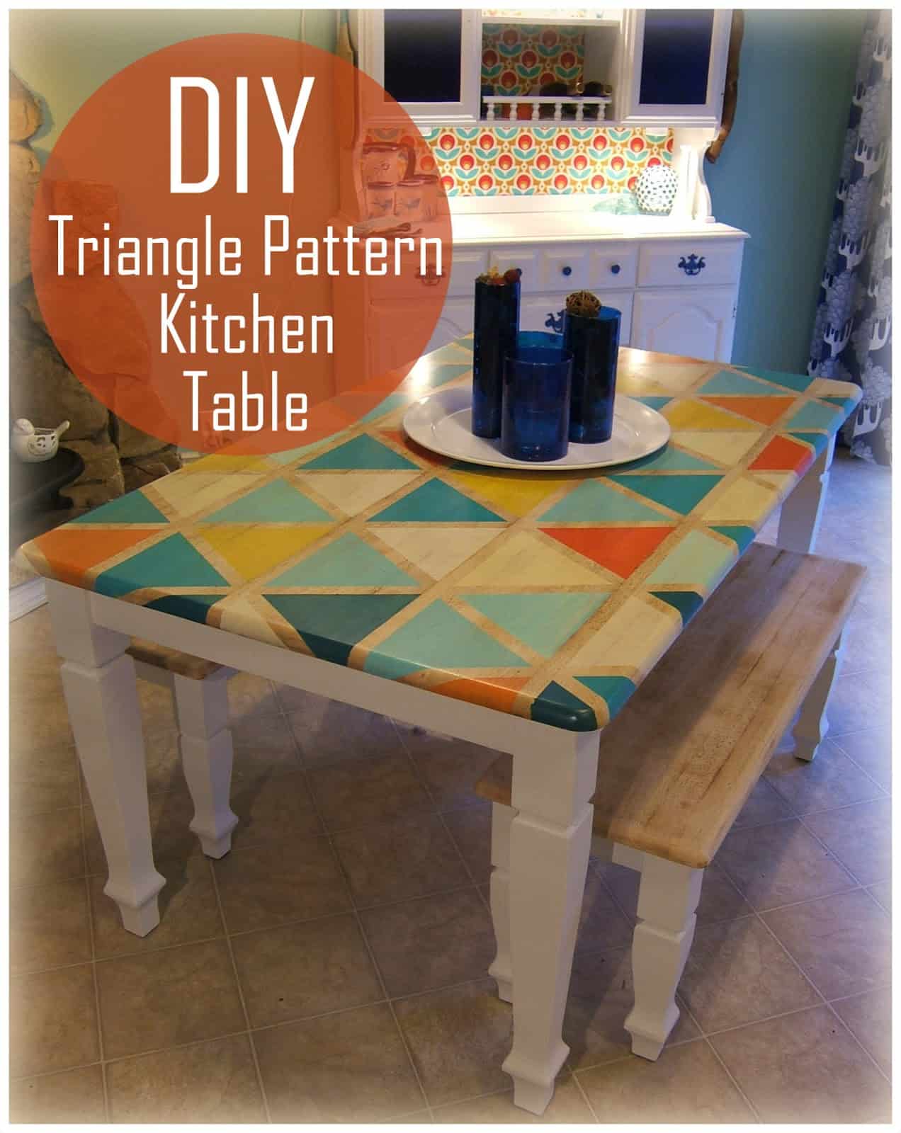 Triangle stencilled table