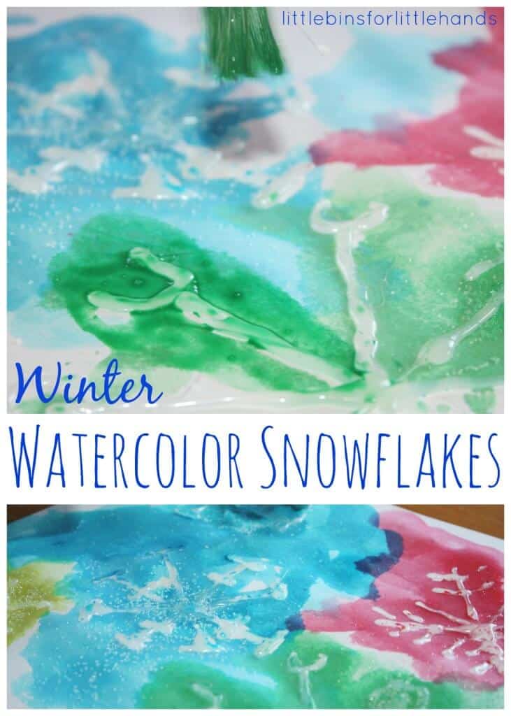 Winter watercolour snowflakes