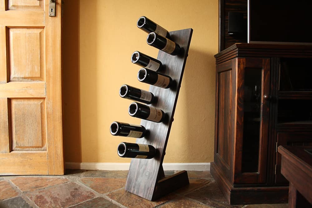 Wooden freestanding wine rack
