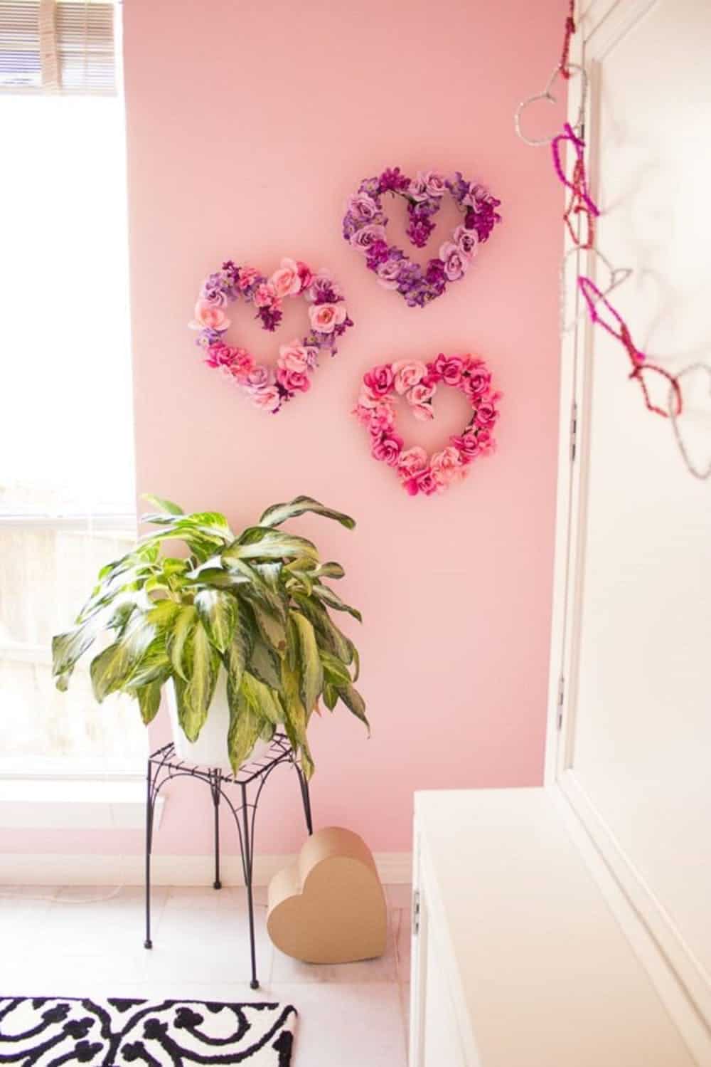 Diy floral hearts