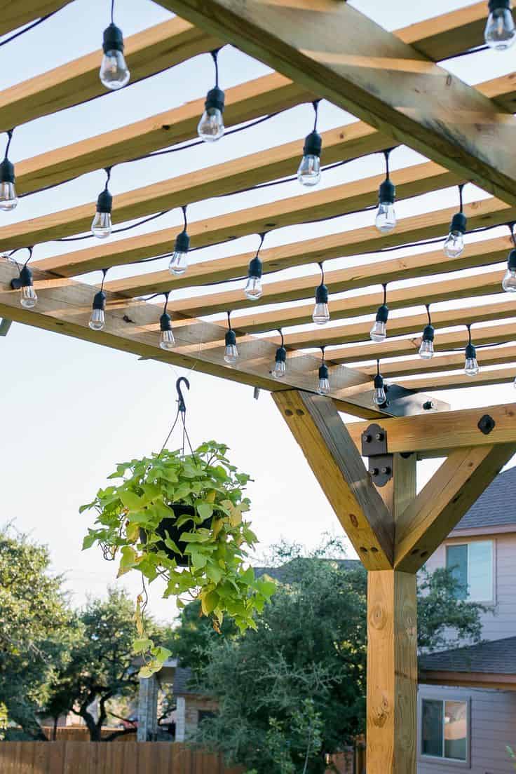 Diy pergola with lights