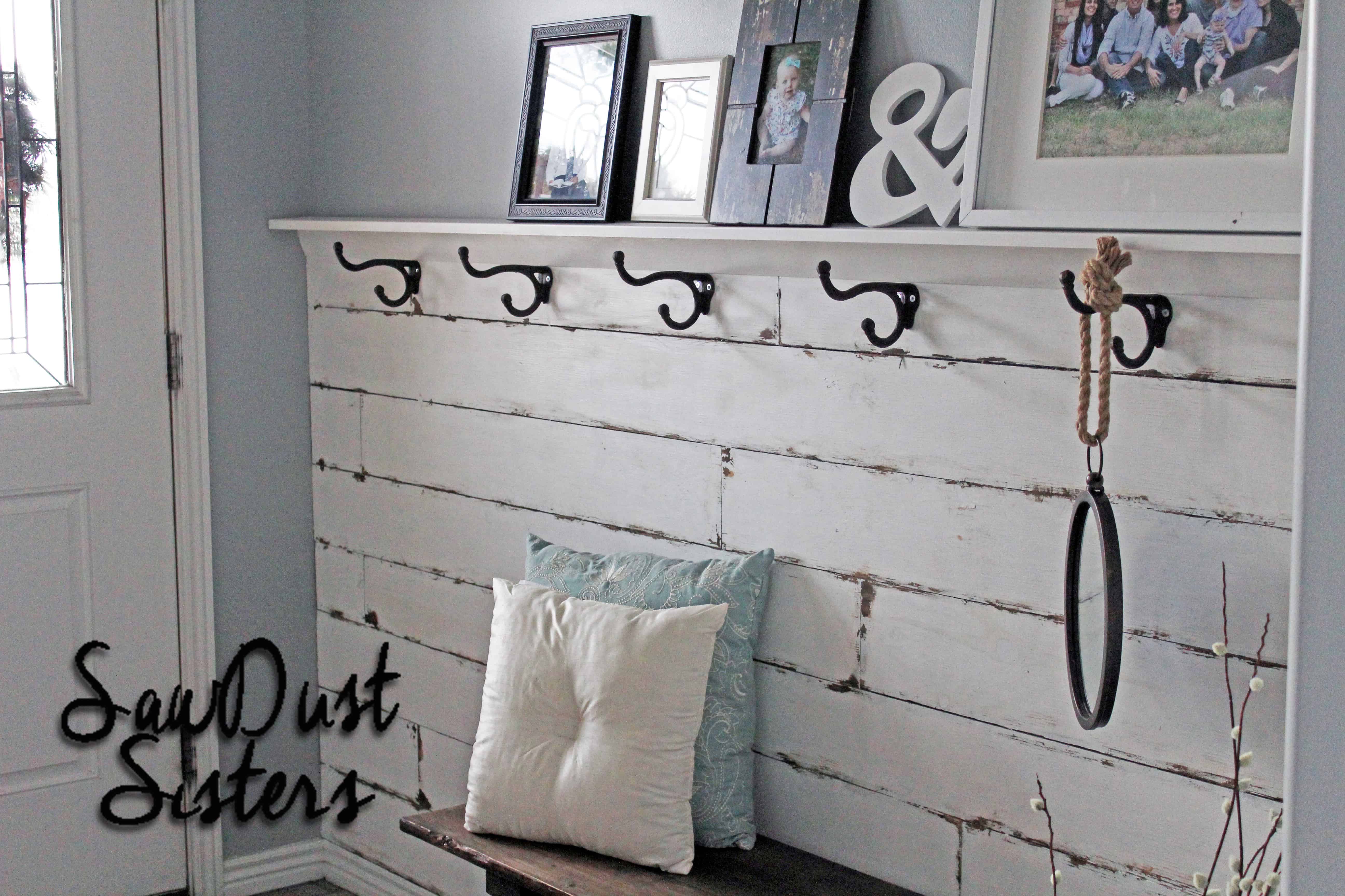 Diy white plank wall