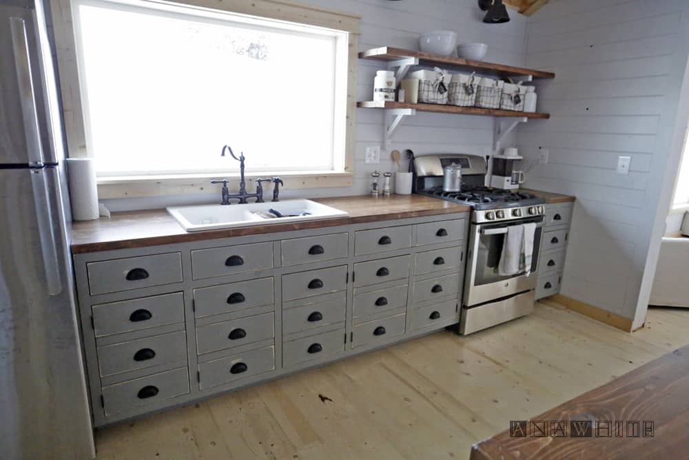 Apothecary style kitchen cabinets