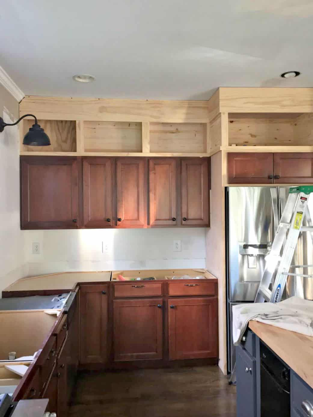 Home Built Kitchen Cabinets Things In The Kitchen   Ceiing Space Cabinet Extensions 