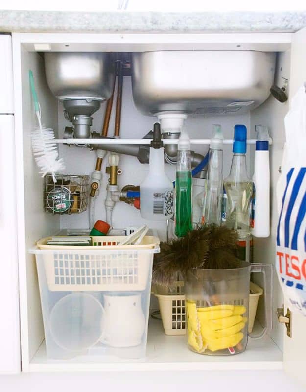 Cleaning supply hanger under the sink