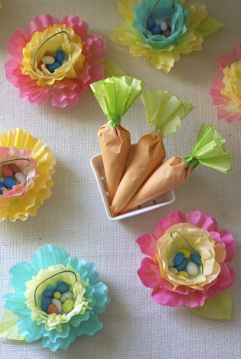 Dyed coffee filter easter basket