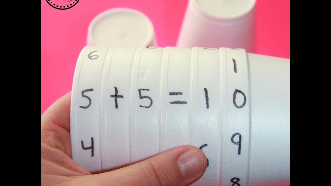 Foam cup math practice