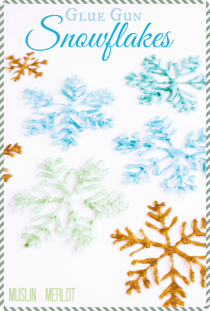 Glue gun snowflakes