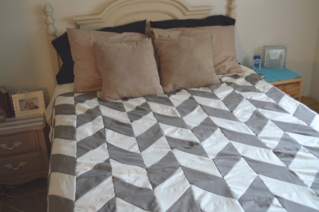 Homemade herringbone duvet cover