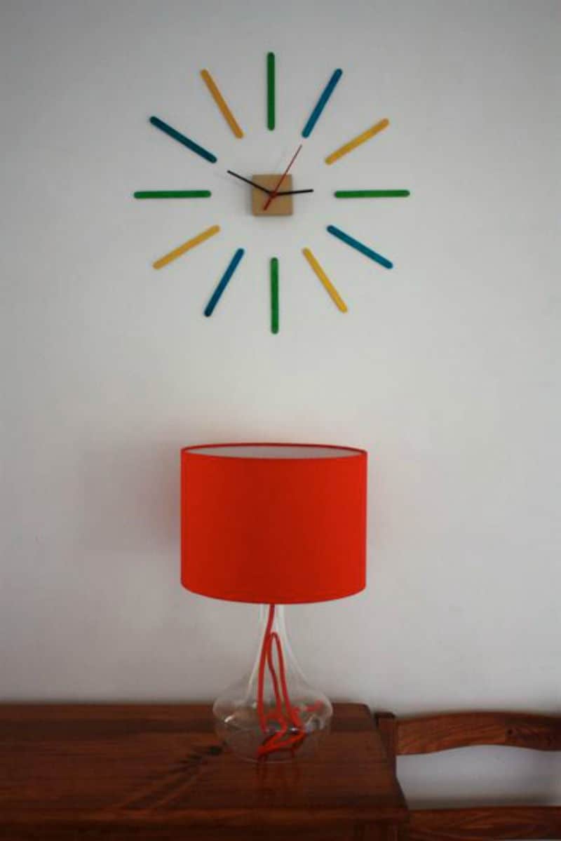 Popsicle stick wall clock