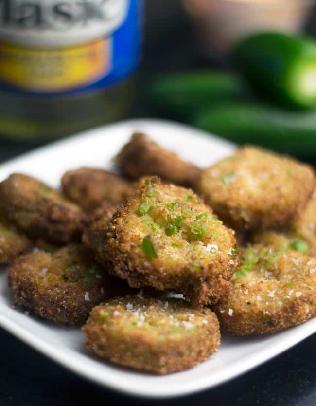 Spicy jalapeno deep fried pickles