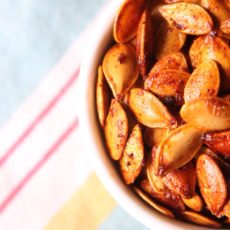 Sweet hot pumpkin seeds with autumn spices
