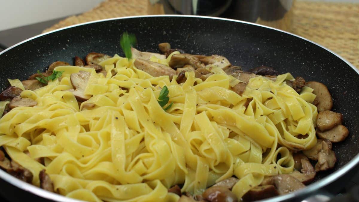 Tagliatelle with porcini mushrooms parsley