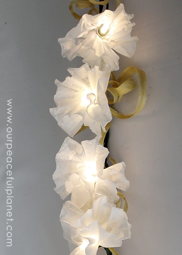 Diy coffee filter string lights