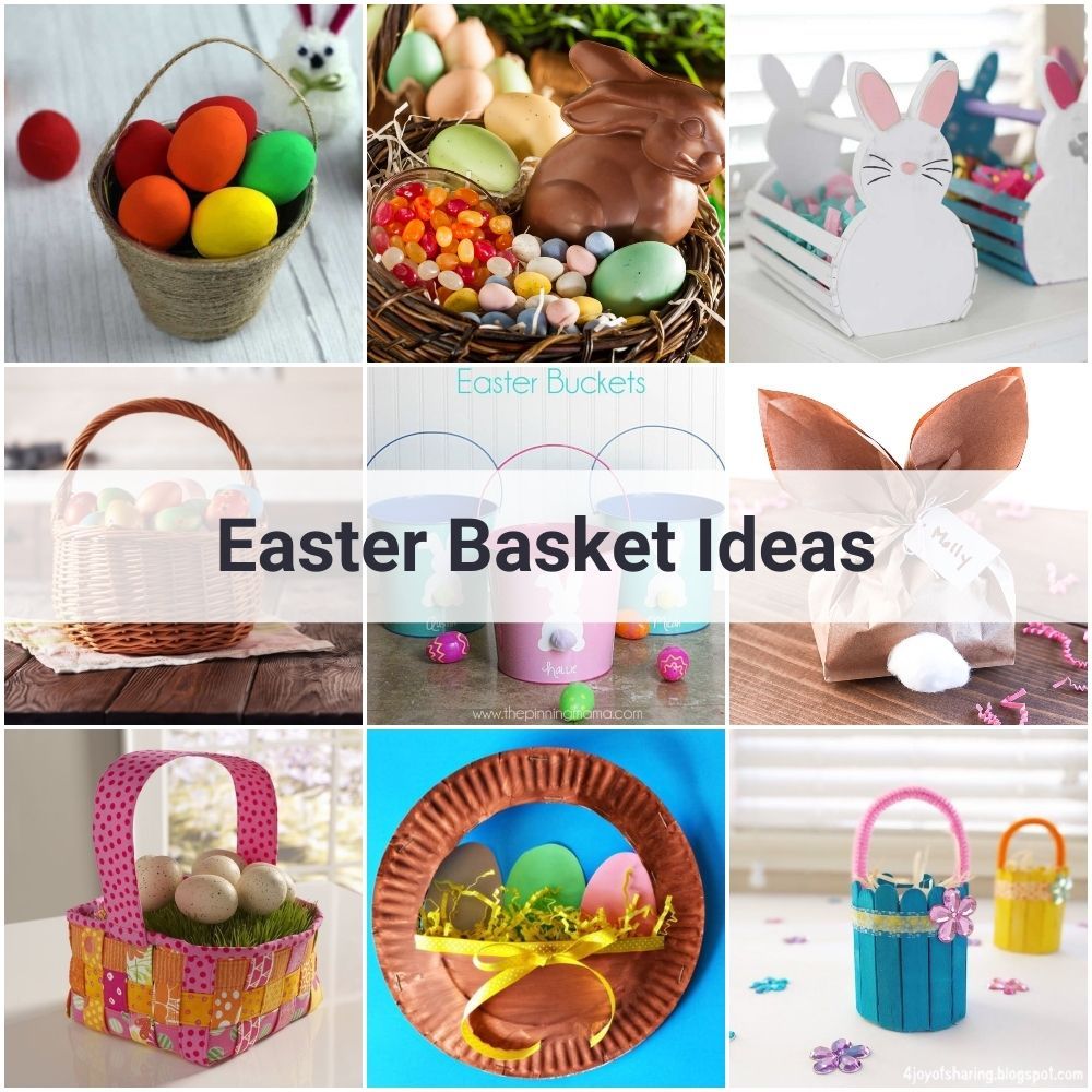 Pack Of 6 Mini Easter Egg Hunt Baskets With Handles 4" Plastic Bucket Decoration 