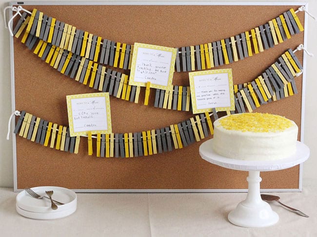 Clothespin party backdrop