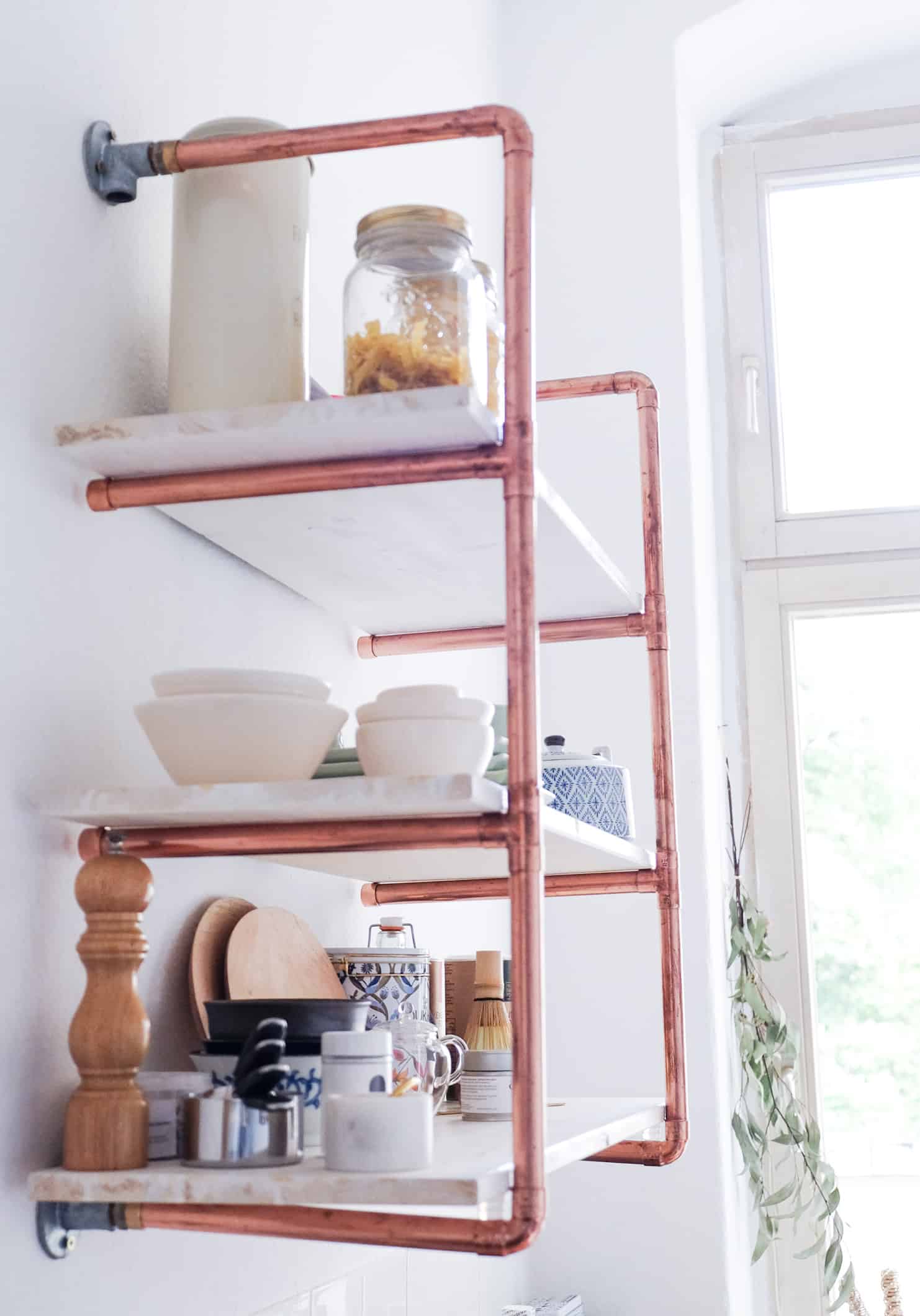 Diy copper pipe shelf