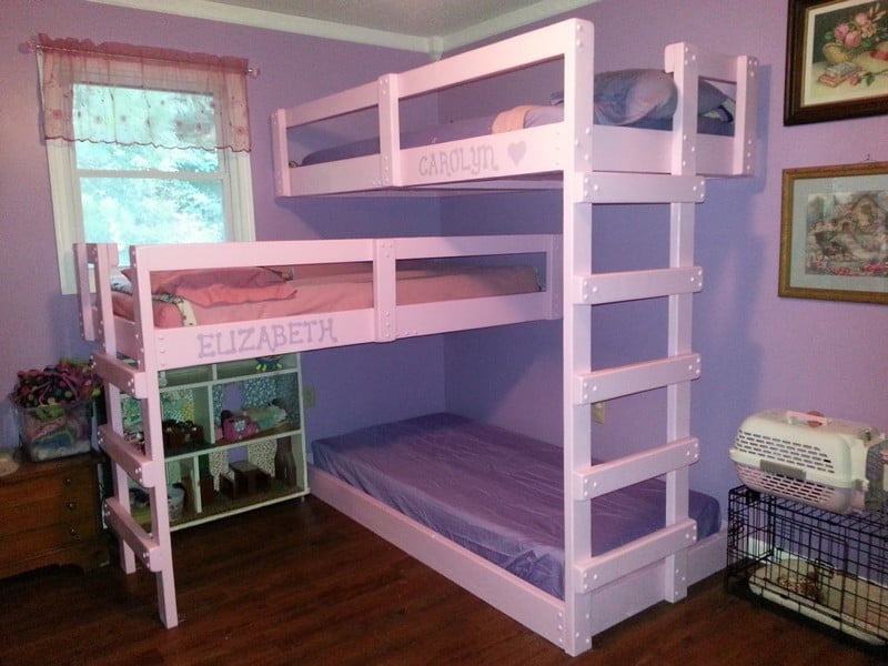 Diy triple bunk bed