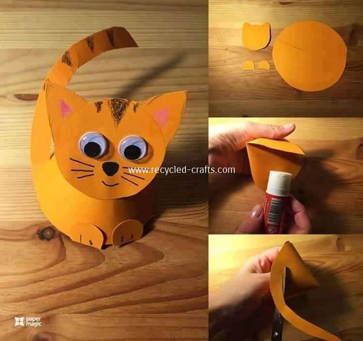 Easy paper cone kitty