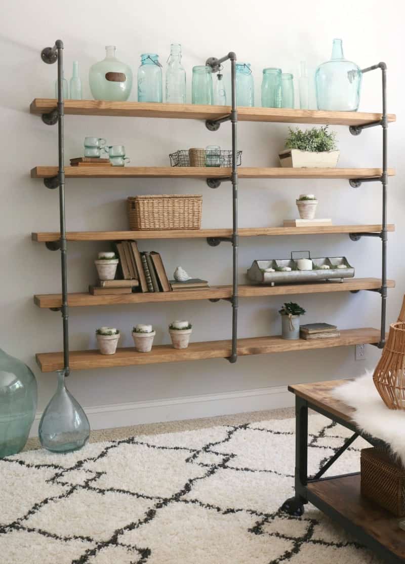 Extra thick, industiral diy pipe shelves