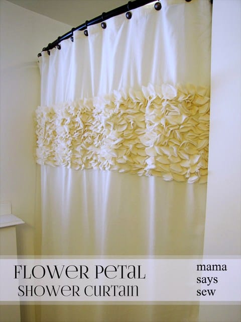 Flower petal shower curtain