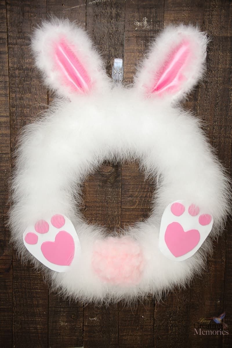 Fluffy easter bunny wreath
