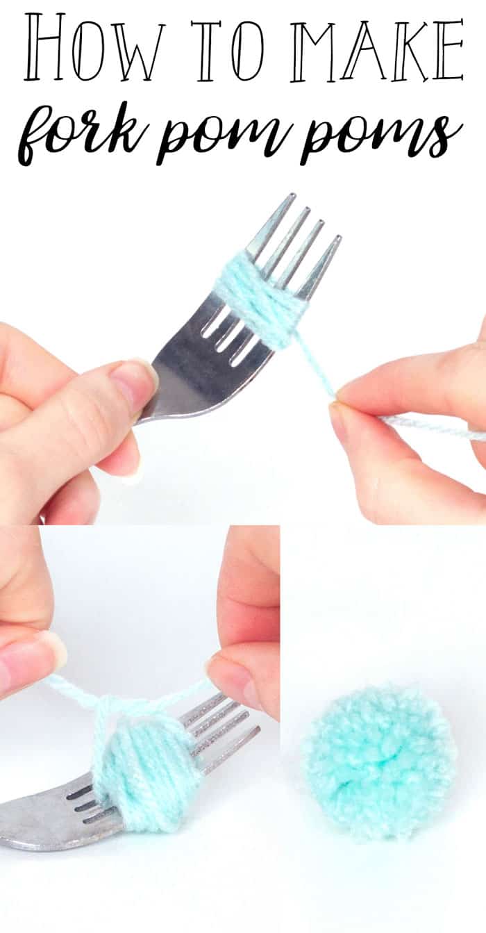 How to make a pom pom with a fork