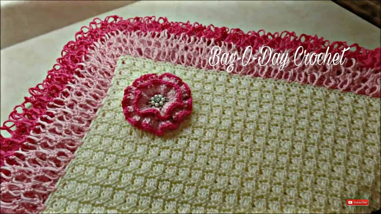 Lacy edged baby blanket