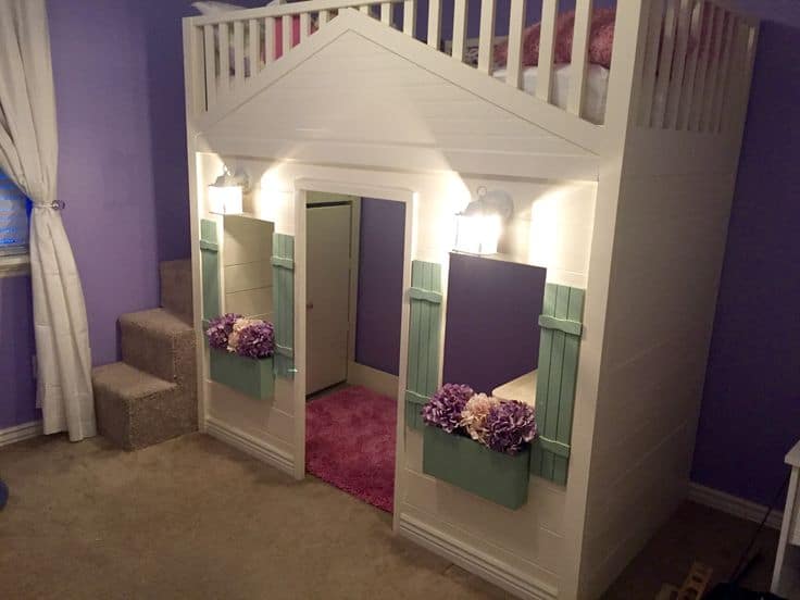 Diy House Bunk Bed Free Available, Kids Bunk Bed Playhouse