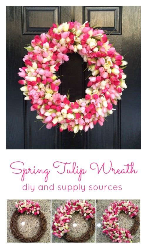 Shades of Pink Tulips - Spring Easter Wreath