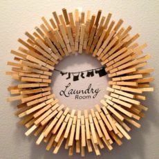 Starburst laundry room clothespin wreath