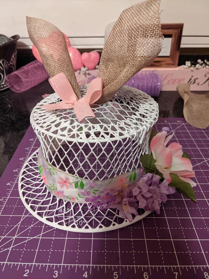 Wire basket easter bonnet