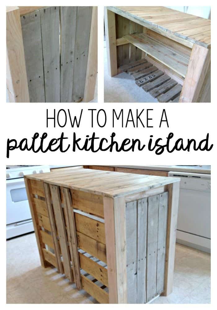 Wooden pallet kitchen island for less than $50