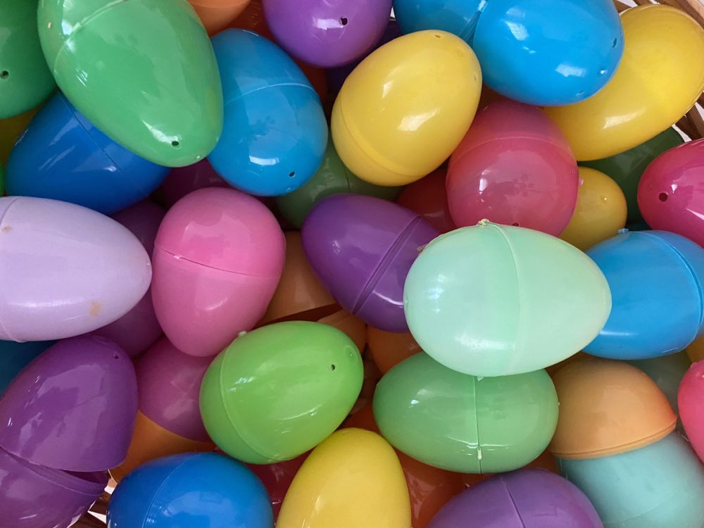 Bright plastic eggs