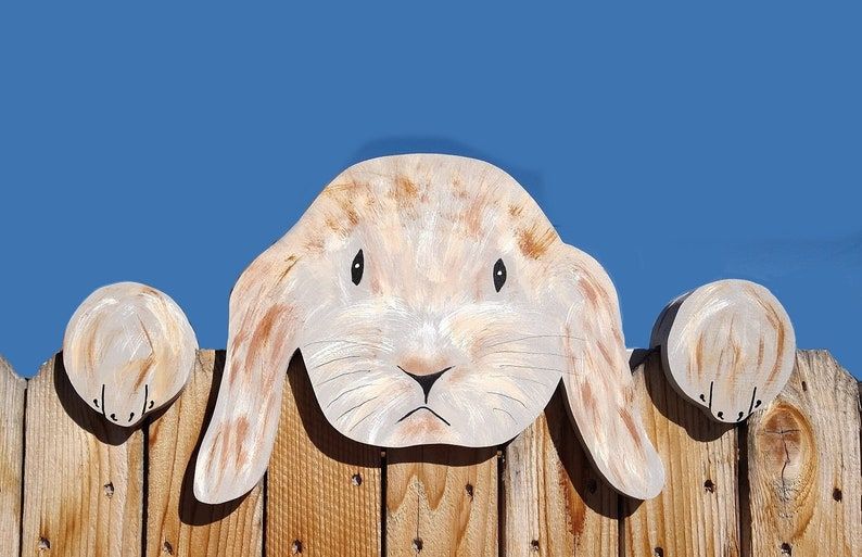 Bunnies on a Fence - Easter Decor for Yard