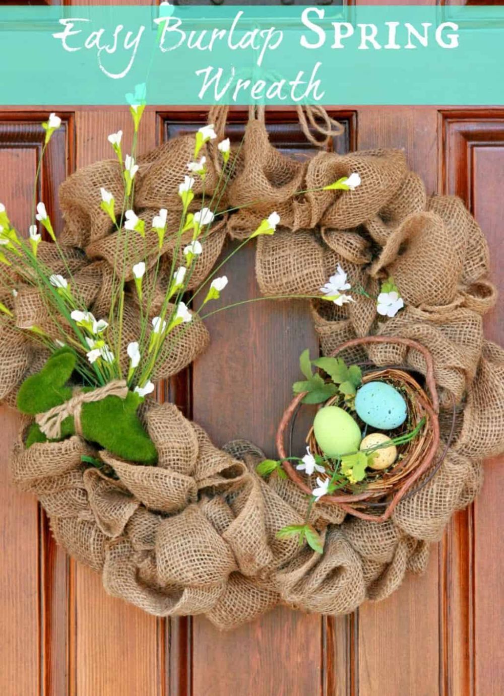 Burlap spring wreath