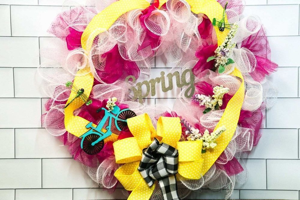 Deco mesh spring wreath