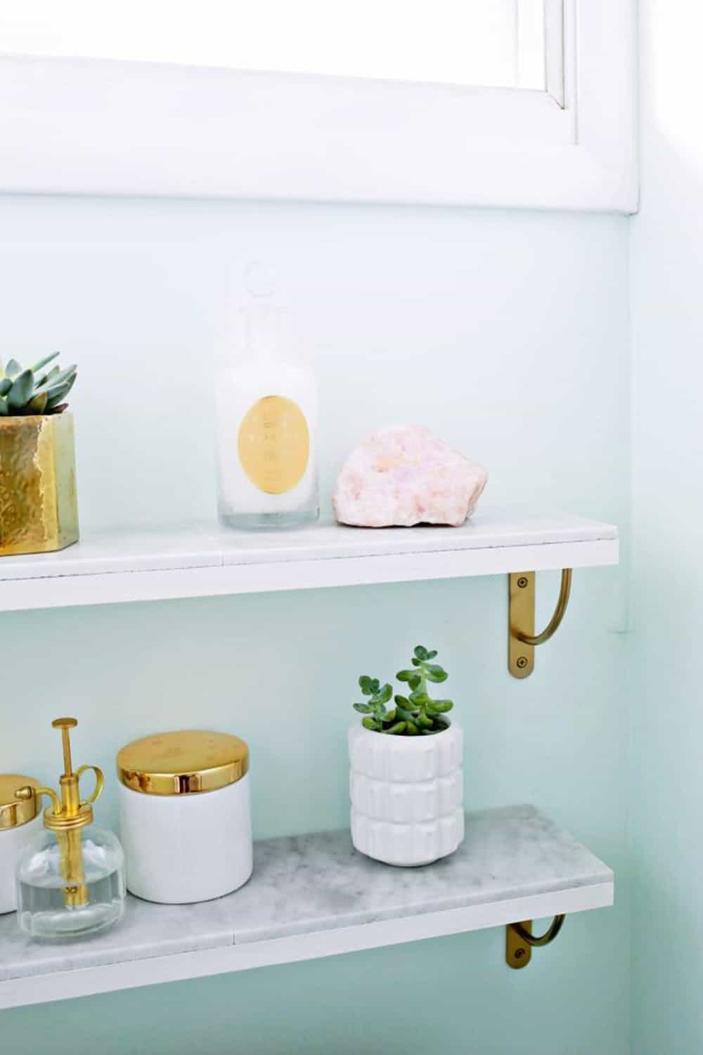 Diy marble shelving