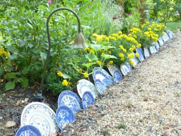 Garden plate edging idea