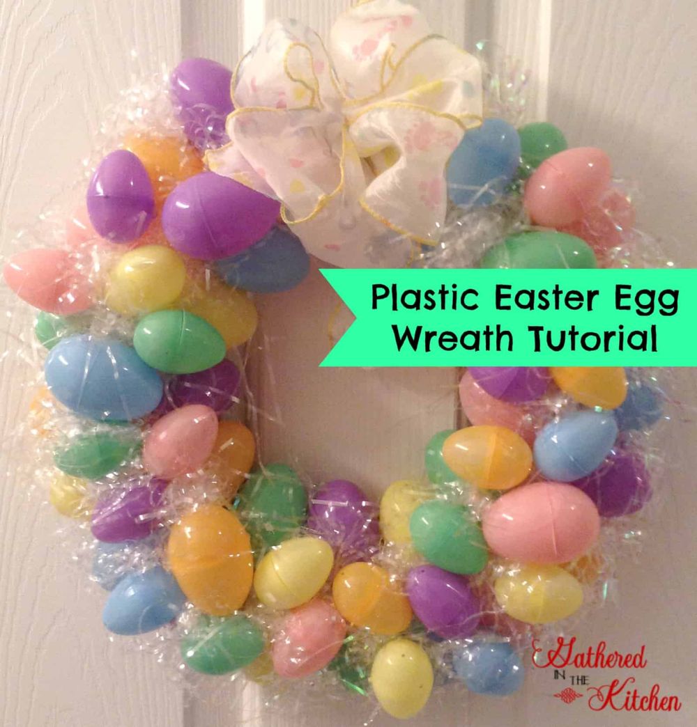Plastic eggs easter wreath
