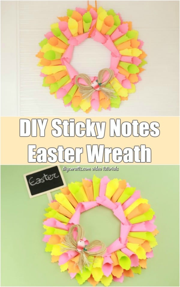 Sticky note easter wreath