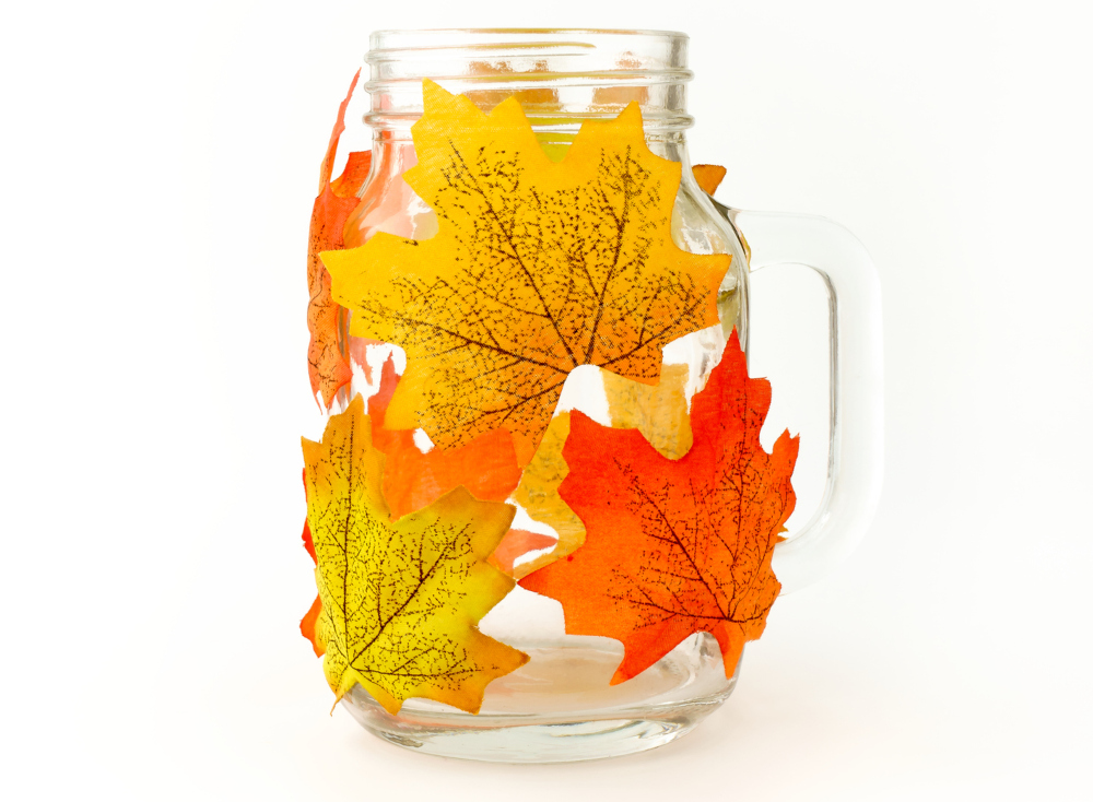 Autumn Leaves DIY Mason Jar - Fall Mason Jar Centerpieces