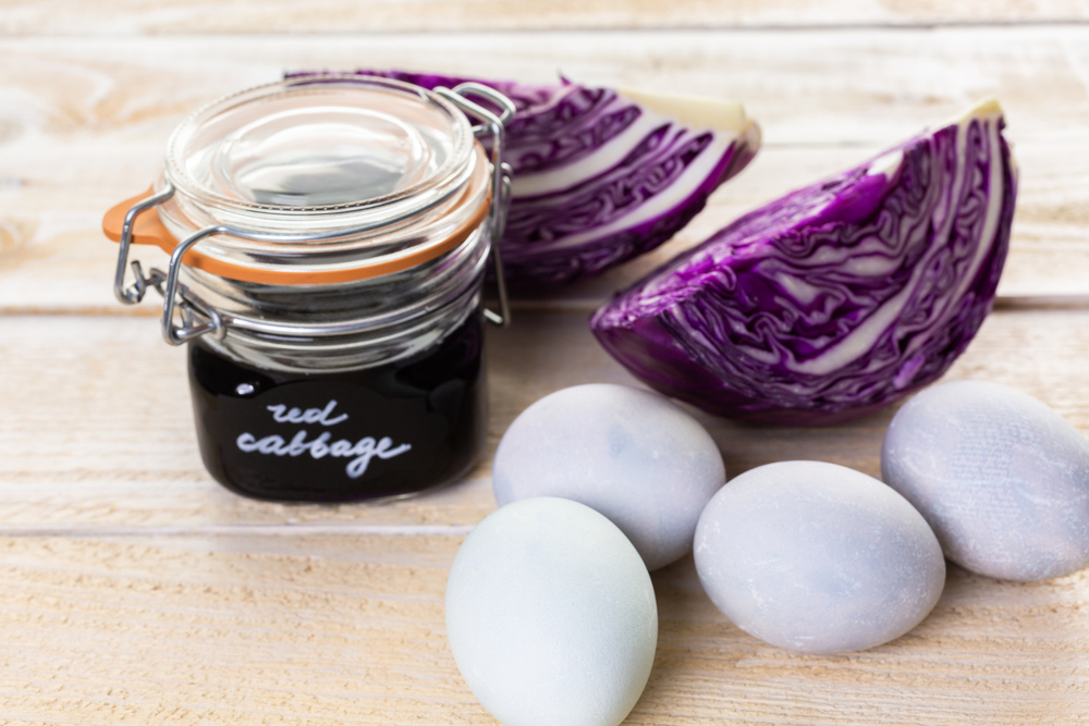 Cabbage Egg Dye - Rustic Mason Jar Centerpieces