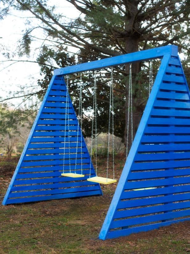 Diy modern frame swing set