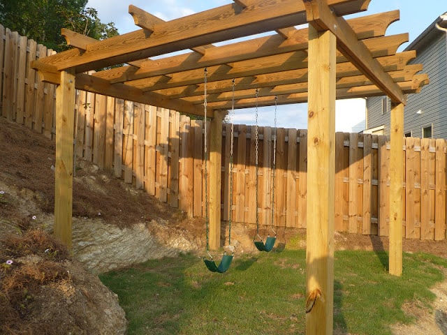 Diy pergola swing set