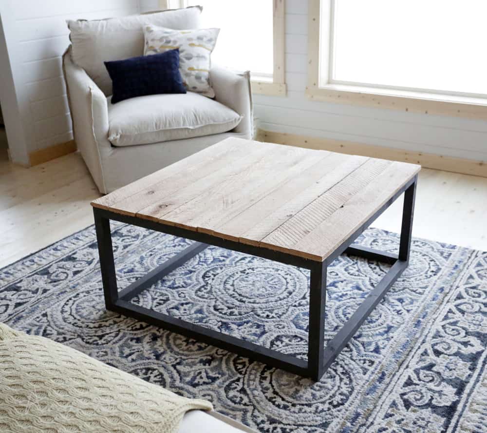 Diy square industrial coffee table