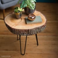 Easy wood slice and hairpin leg table