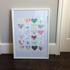 Framed heart baby card art
